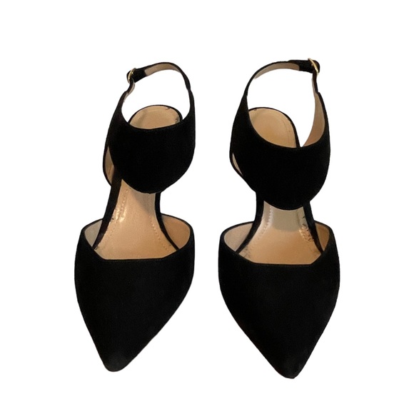 Nicholas Kirkwood Leda Suede Cutout Slingback Pump, Black 38 1/2 - Picture 3 of 13